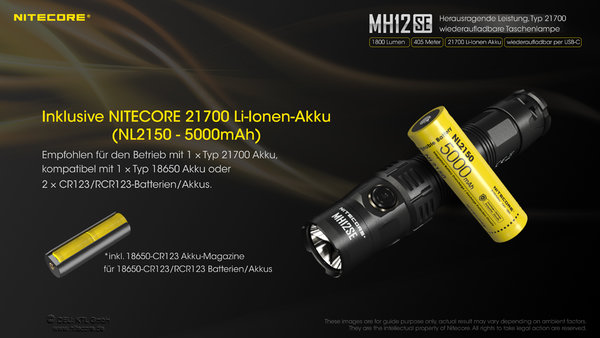 Nitecore MH12SE LED Taschenlampe 1800 Lumen