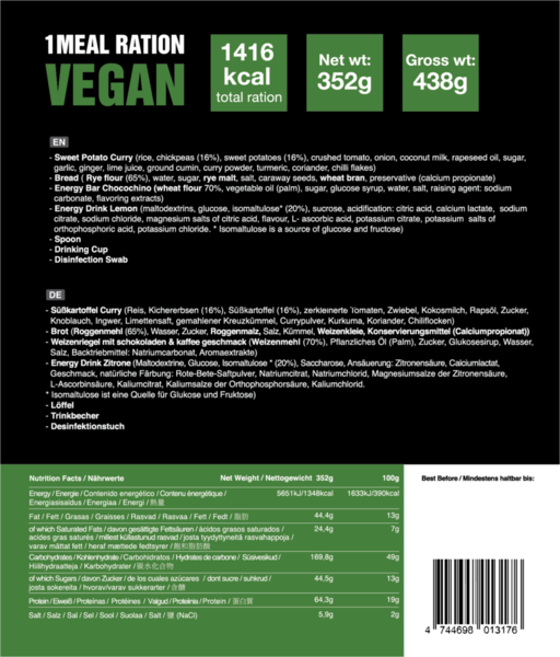 Tactical Foodpack 1 Meal ration Vegan