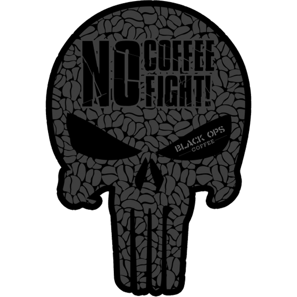 Black OPS Coffee Skull Patch